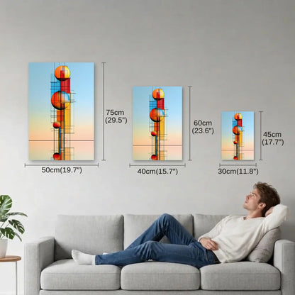 Geometric Abstraction Art size guide 30x45, 40x60, 50x75 cm