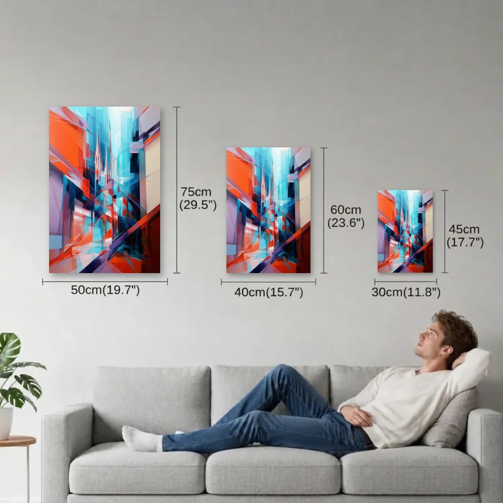 Geometric Abstraction Art size guide 30x45, 40x60, 50x75 cm