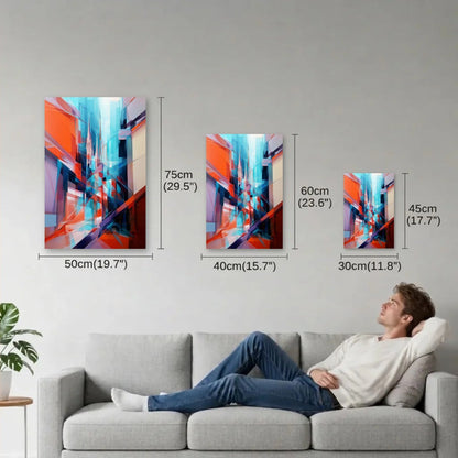 Geometric Abstraction Art size guide 30x45, 40x60, 50x75 cm