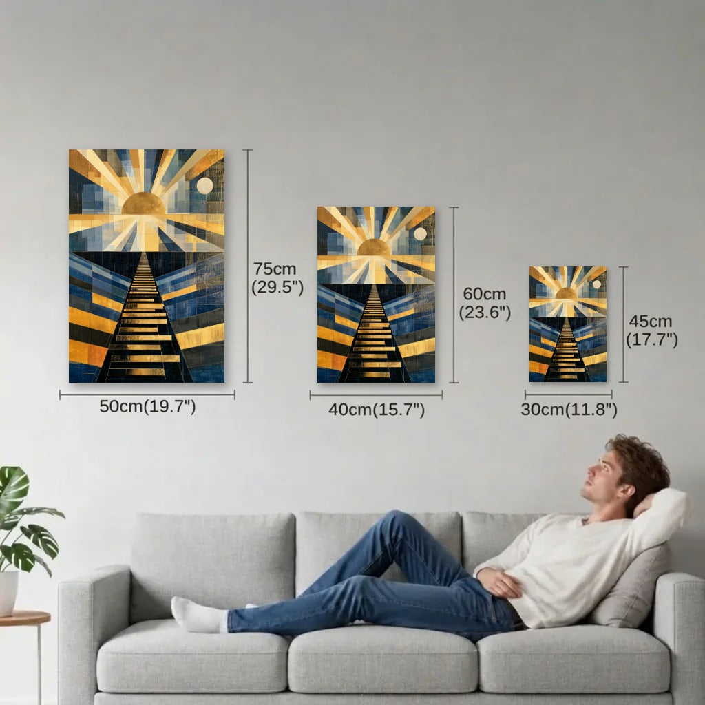 Geometric Abstraction Art size guide 30x45, 40x60, 50x75 cm
