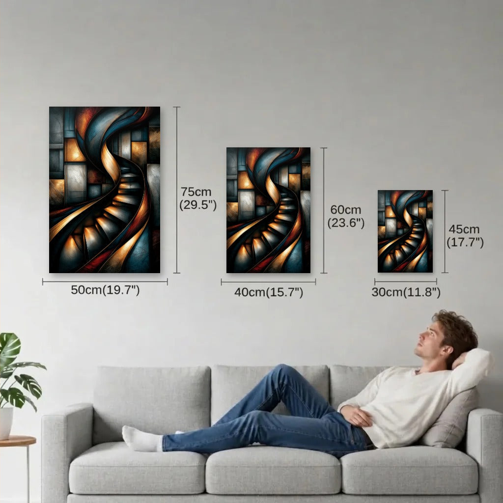 Geometric Abstraction Art size guide 30x45, 40x60, 50x75 cm