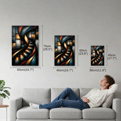 Geometric Abstraction Art size guide 30x45, 40x60, 50x75 cm
