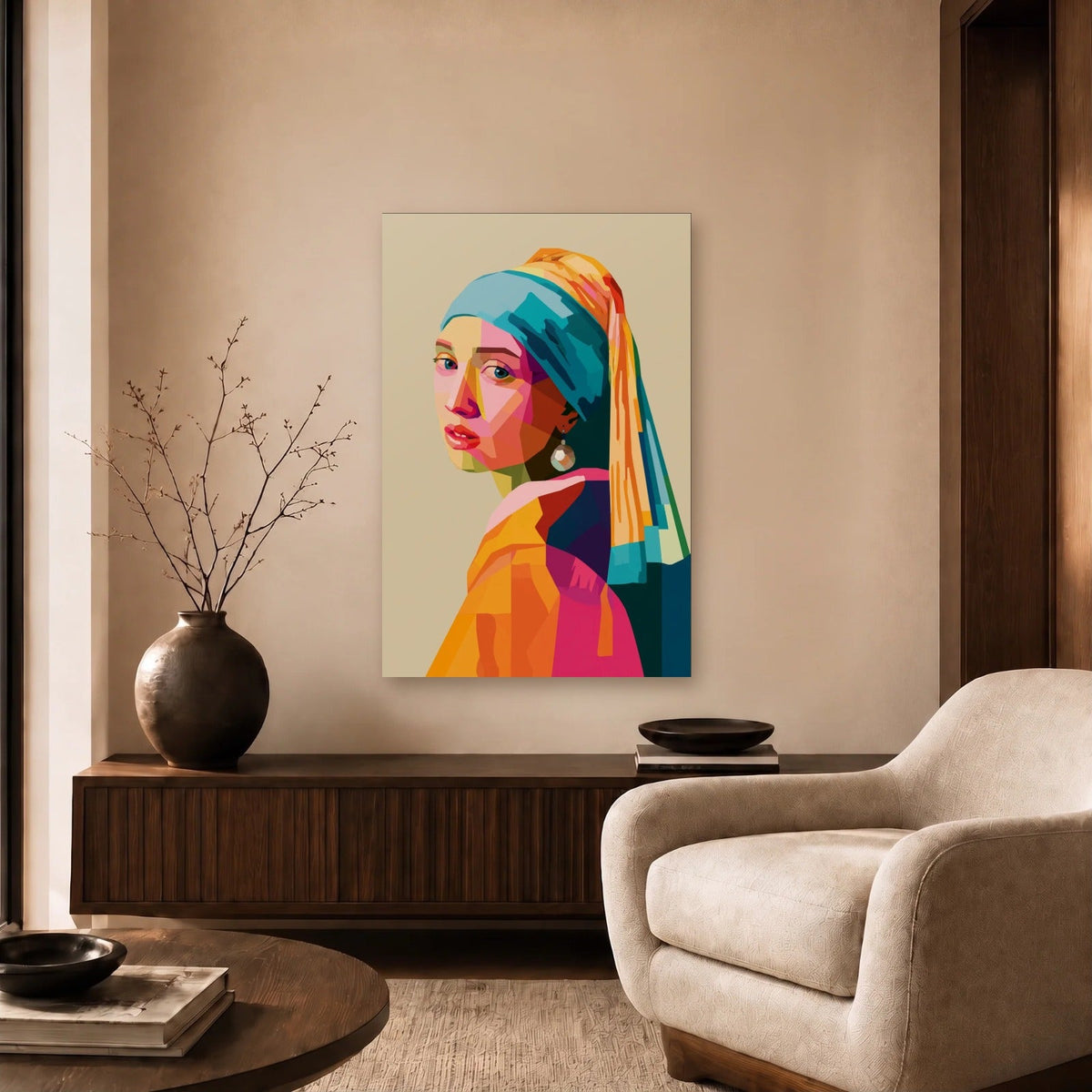Luxury Art acrylic wall art in a beige living room