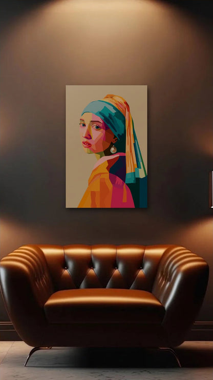 Luxury Art acrylic wall art above a leather armchair