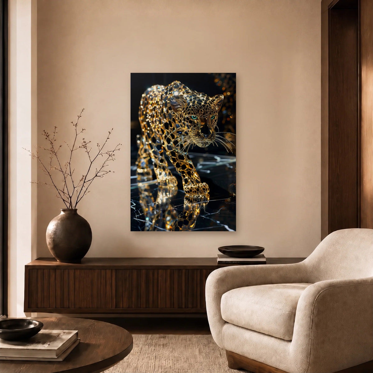 Luxury Art acrylic wall art in a beige living room