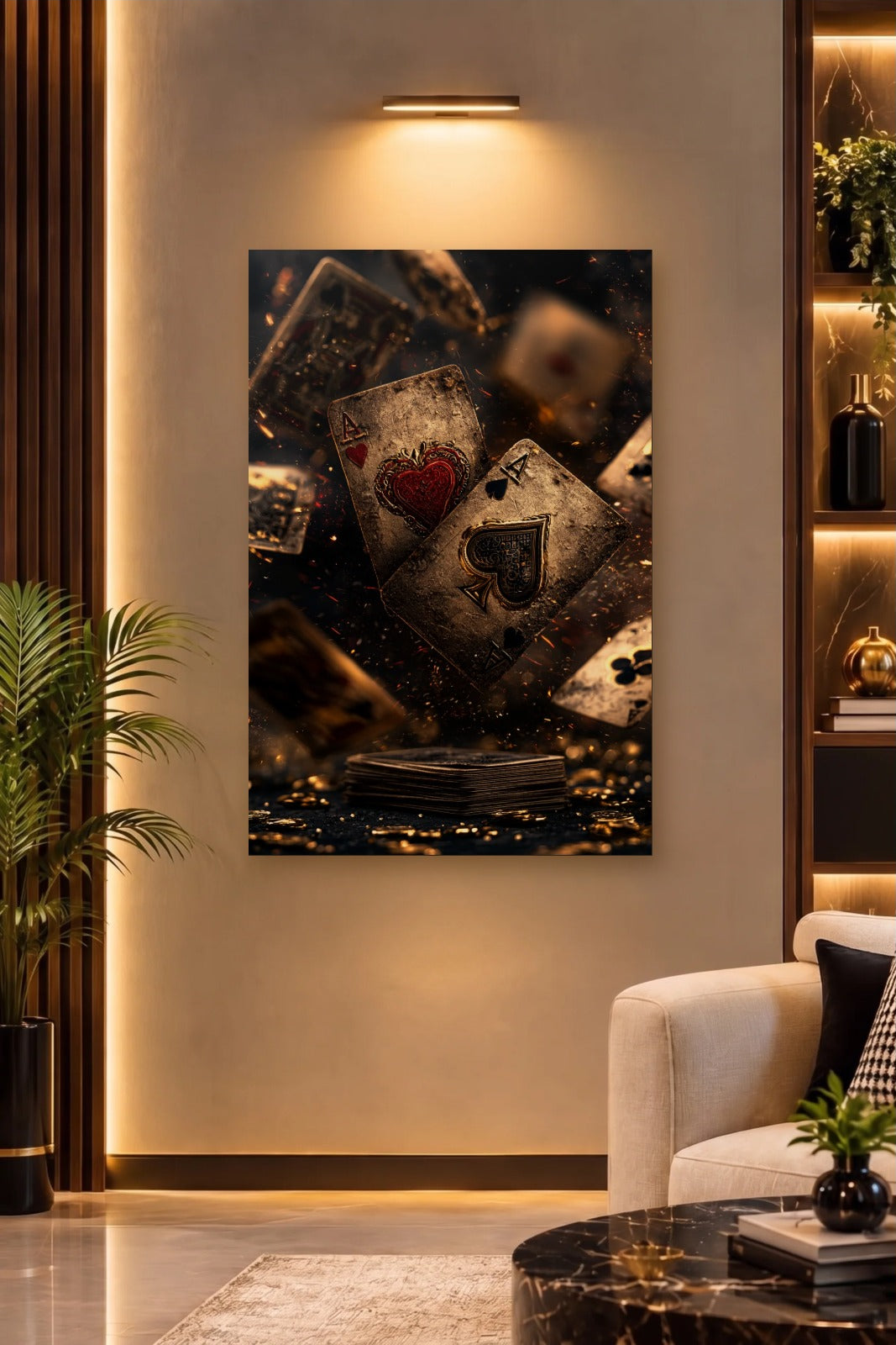 Luxury Art acrylic wall art on a warm-lit luxury wall