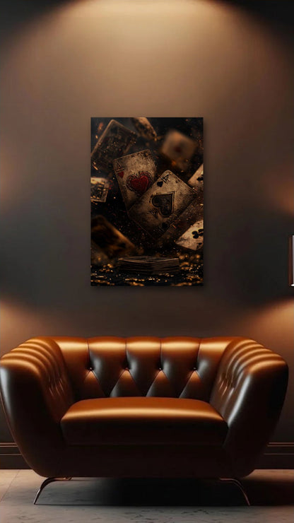 Luxury Art acrylic wall art above a leather armchair