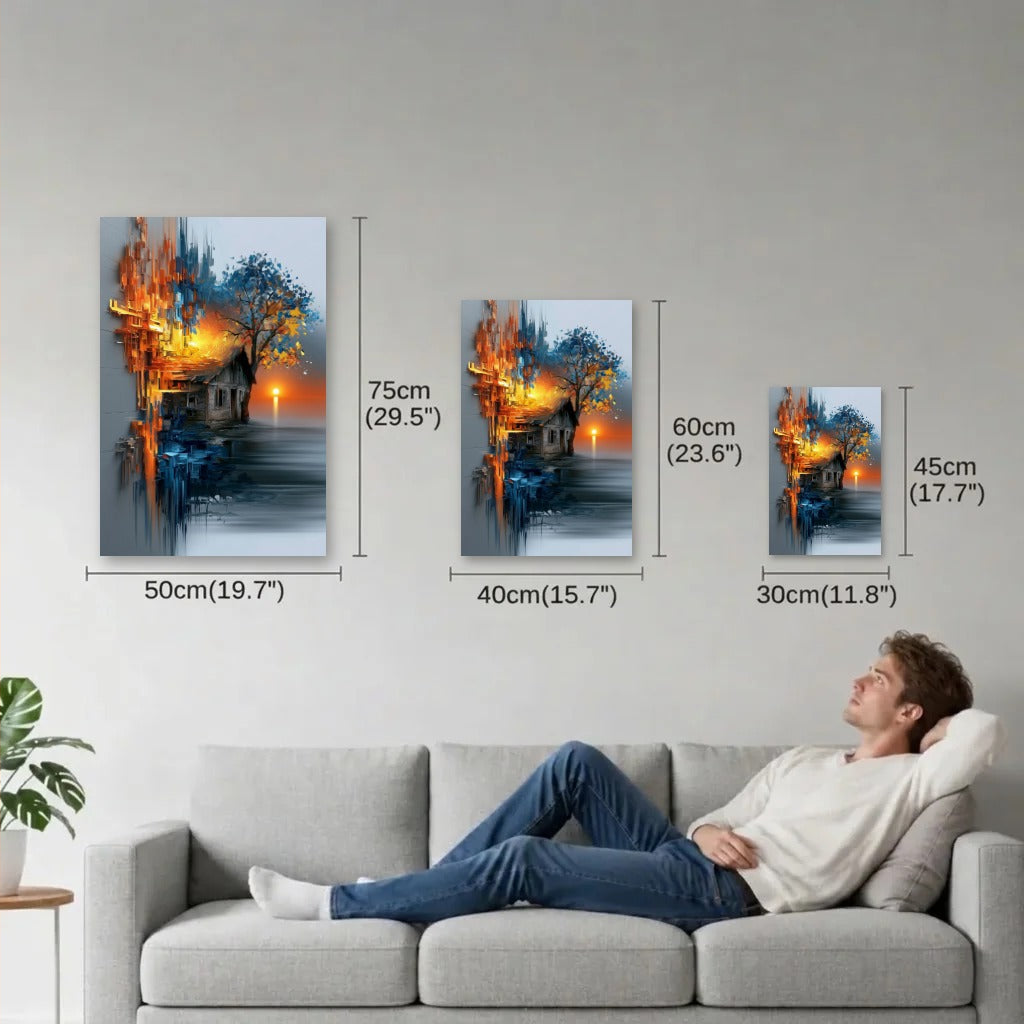 Abstract Art size guide 30x45, 40x60, 50x75 cm