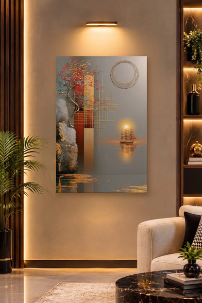 Luxury Art acrylic wall art on a warm-lit luxury wall