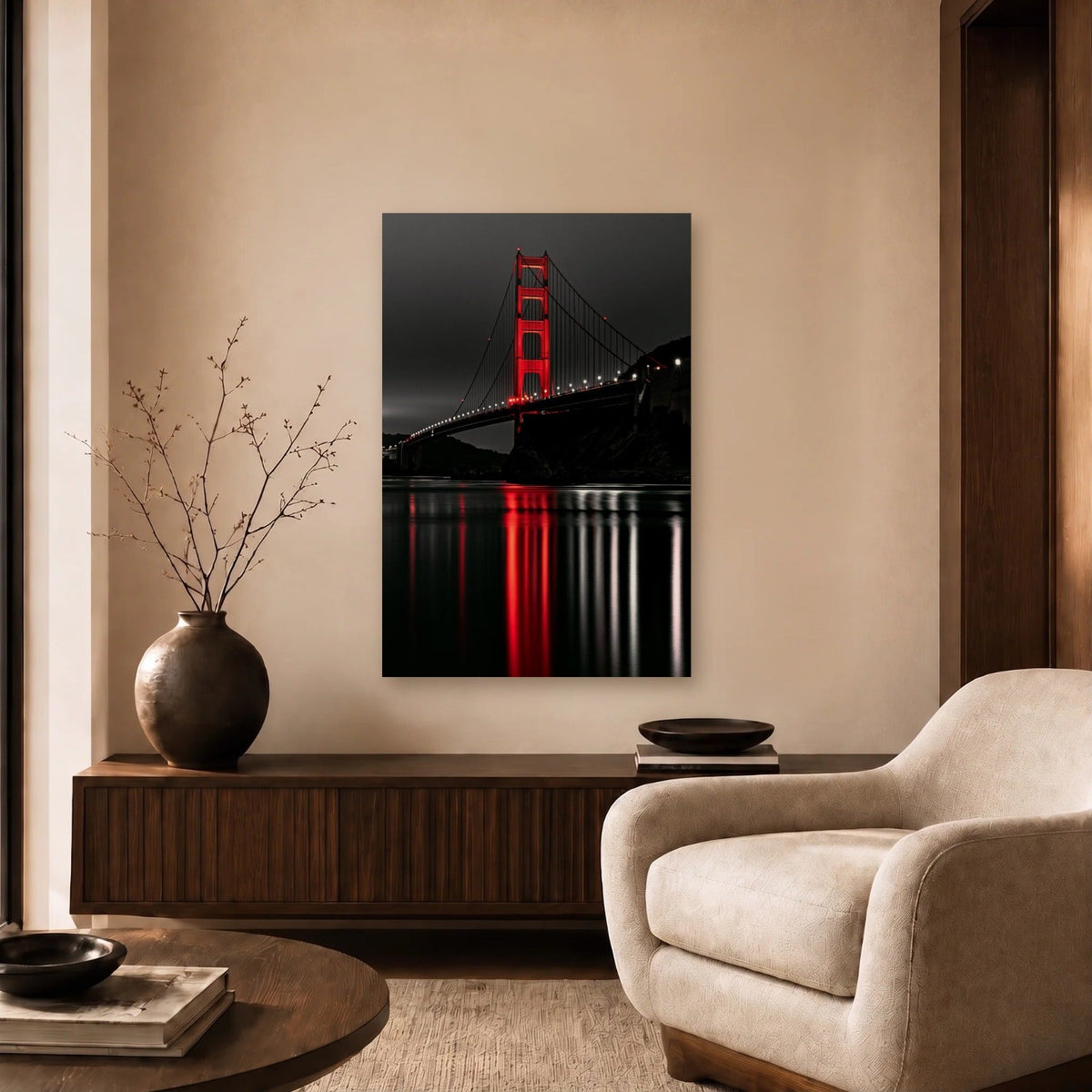Luxury Art acrylic wall art in a beige living room
