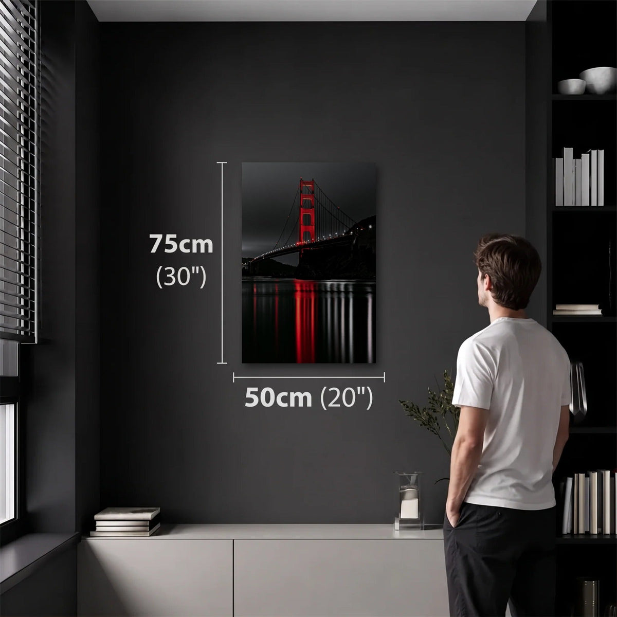 Luxury Art 50x75 cm acrylic wall art in a dark modern room