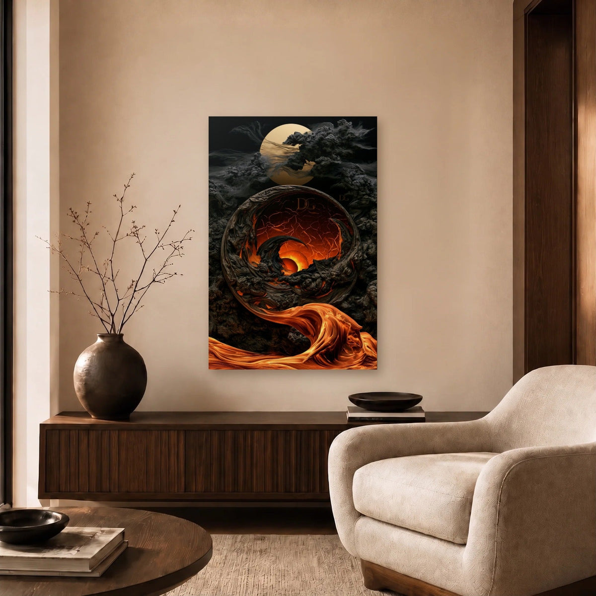 Luxury Art acrylic wall art in a beige living room