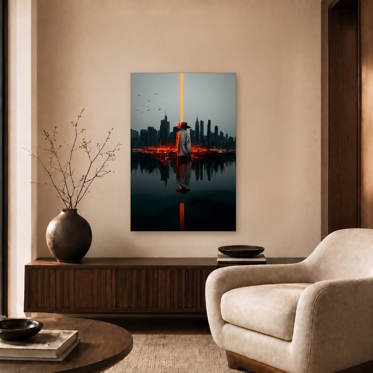 Luxury Art acrylic wall art in a beige living room