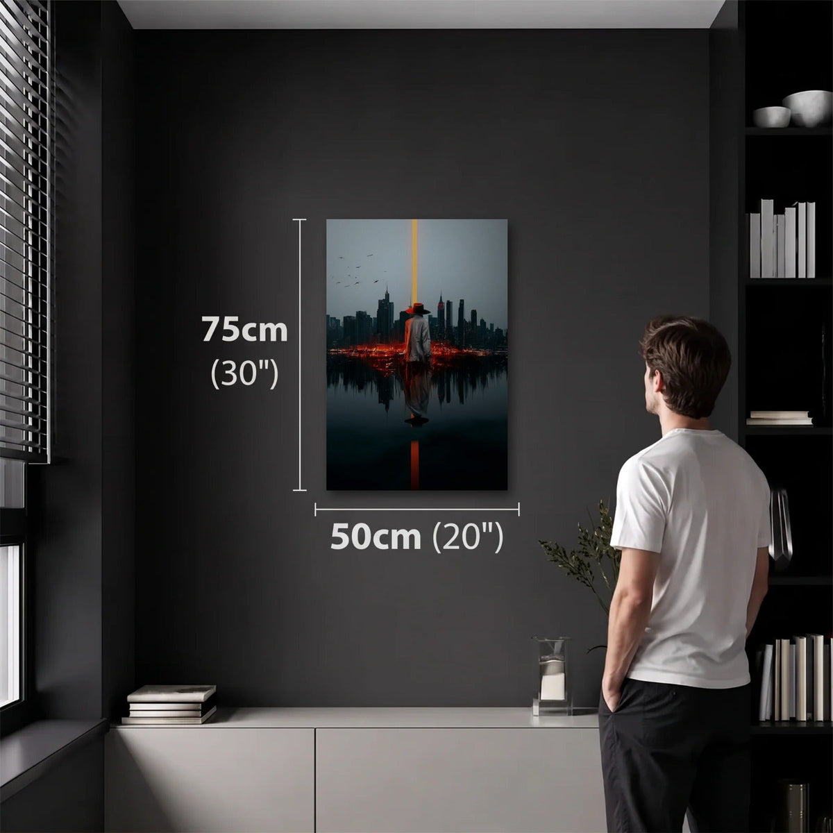 Luxury Art 50x75 cm acrylic wall art in a dark modern room