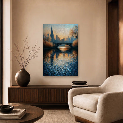 Abstract Art acrylic wall art in a beige living room