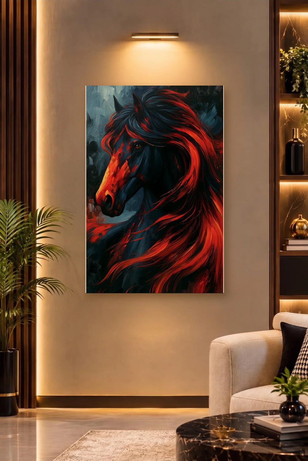 Wild Art acrylic wall art on a warm-lit luxury wall