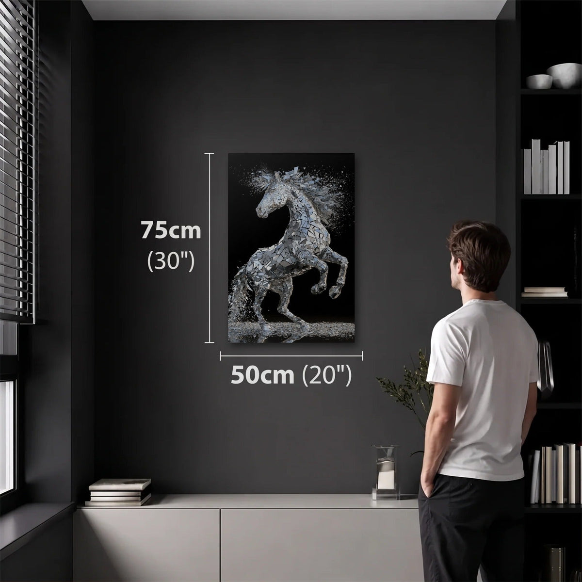 Wild Art 50x75 cm acrylic wall art in a dark modern room