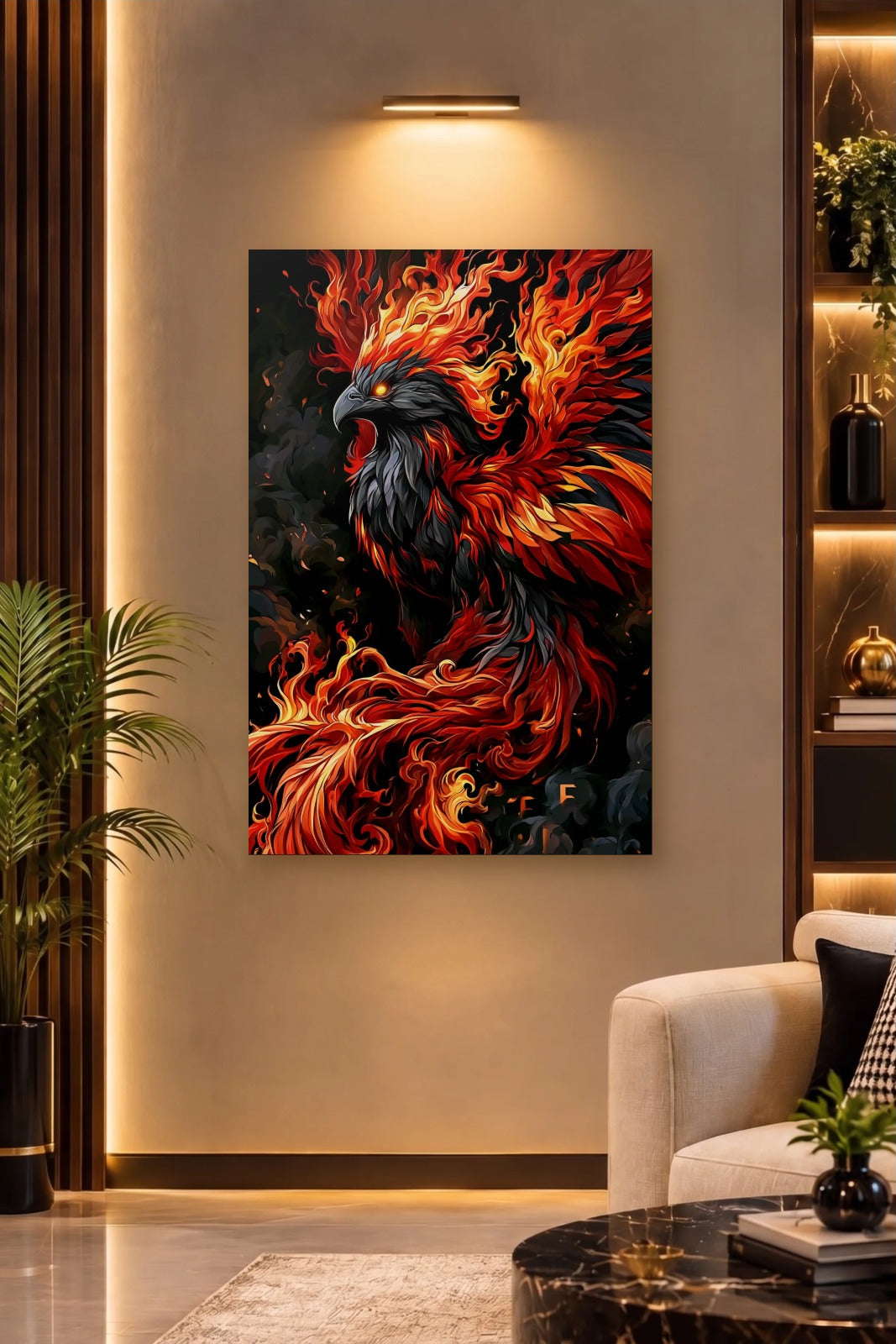 Wild Art acrylic wall art on a warm-lit luxury wall