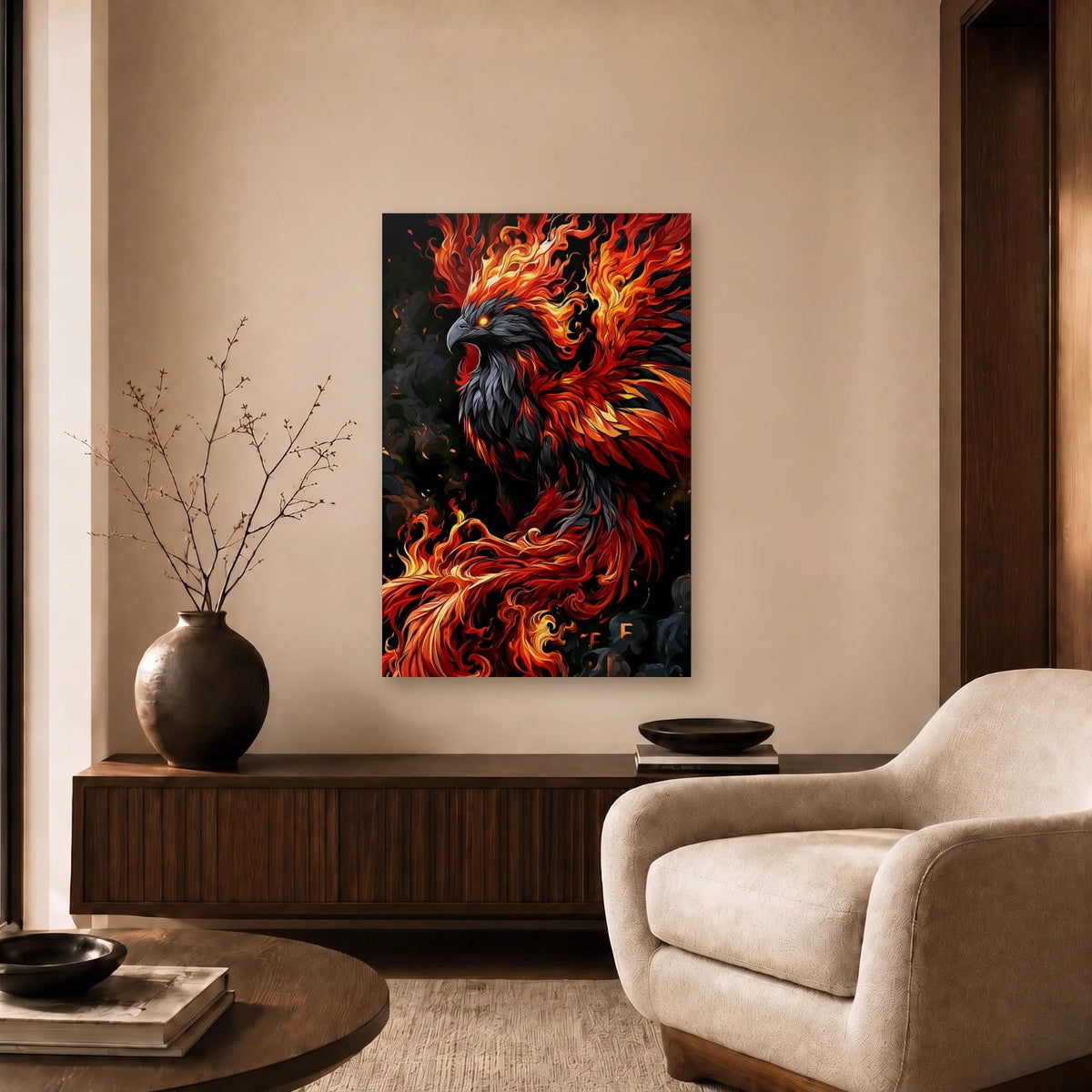 Wild Art acrylic wall art in a beige living room