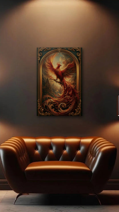 Wild Art acrylic wall art above a leather armchair