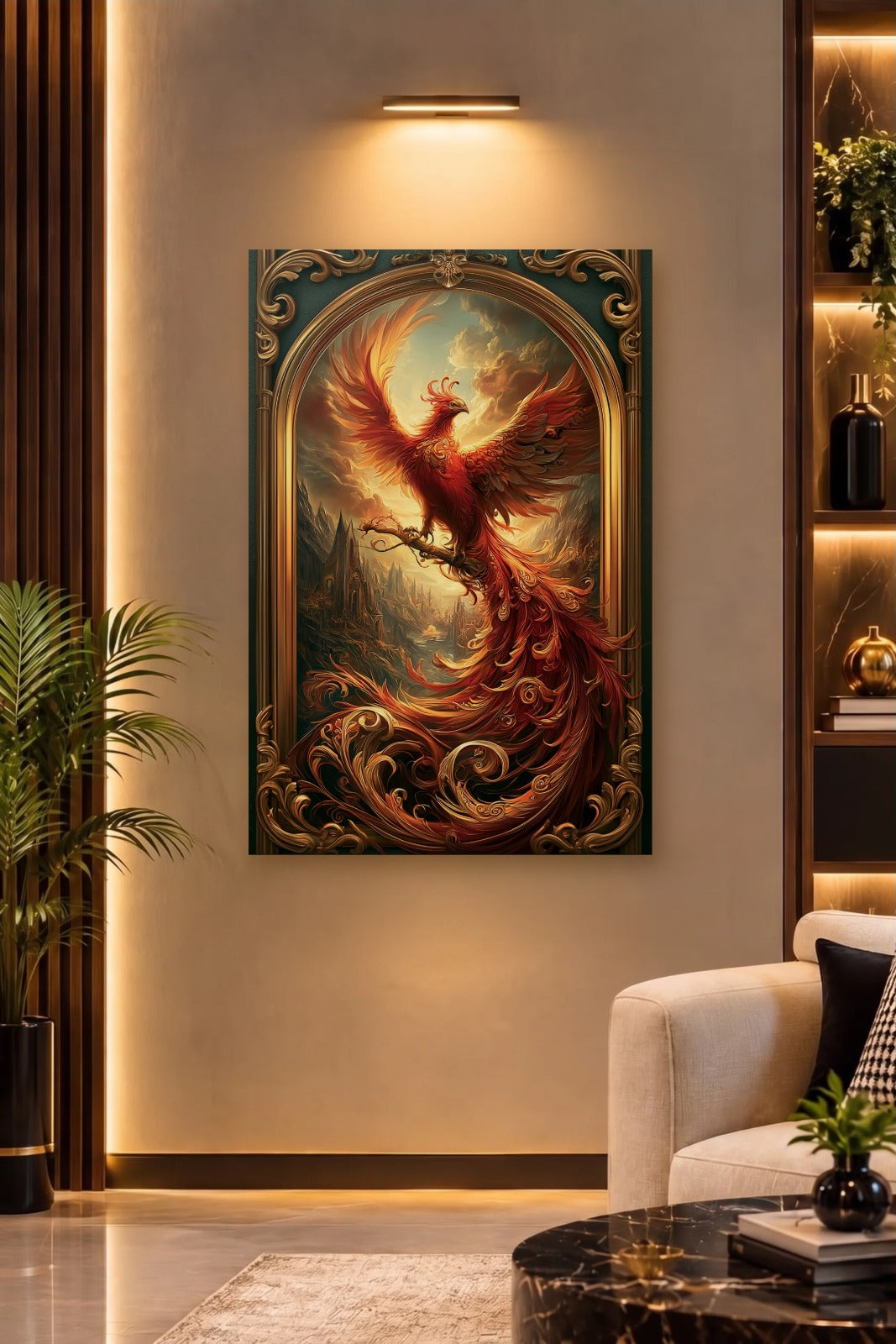 Wild Art acrylic wall art on a warm-lit luxury wall