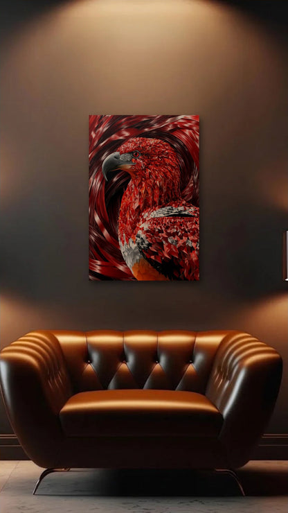 Wild Art acrylic wall art above a leather armchair