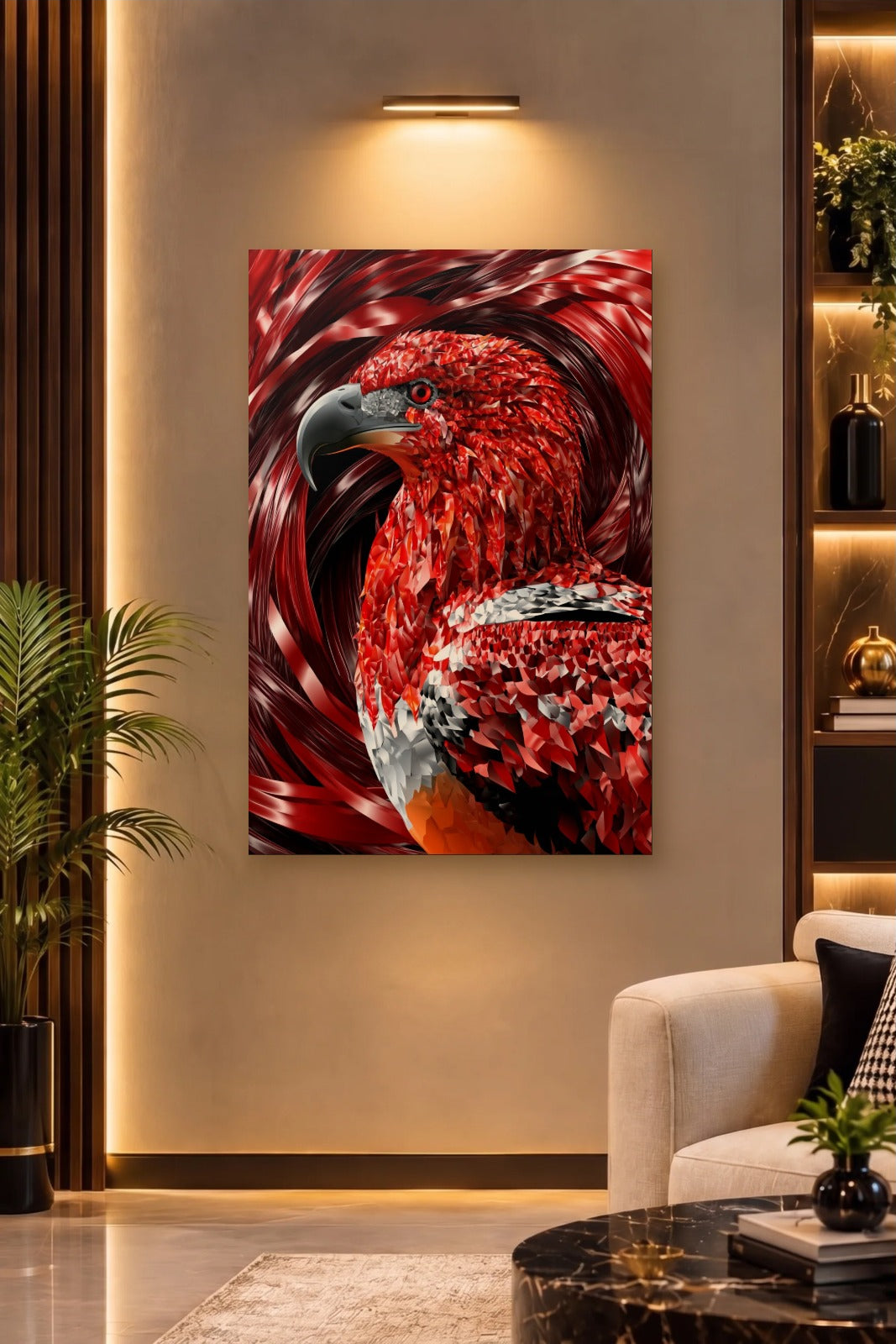 Wild Art acrylic wall art on a warm-lit luxury wall