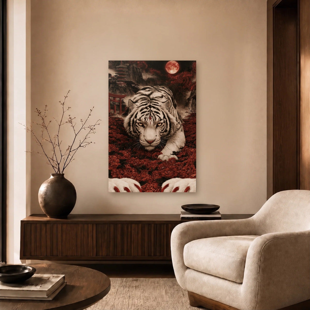 Wild Art acrylic wall art in a beige living room