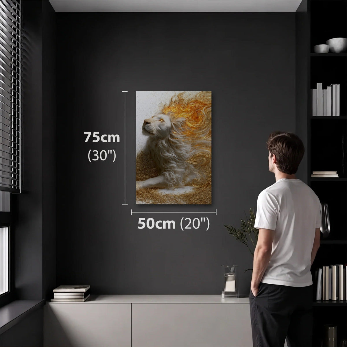 Wild Art 50x75 cm acrylic wall art in a dark modern room