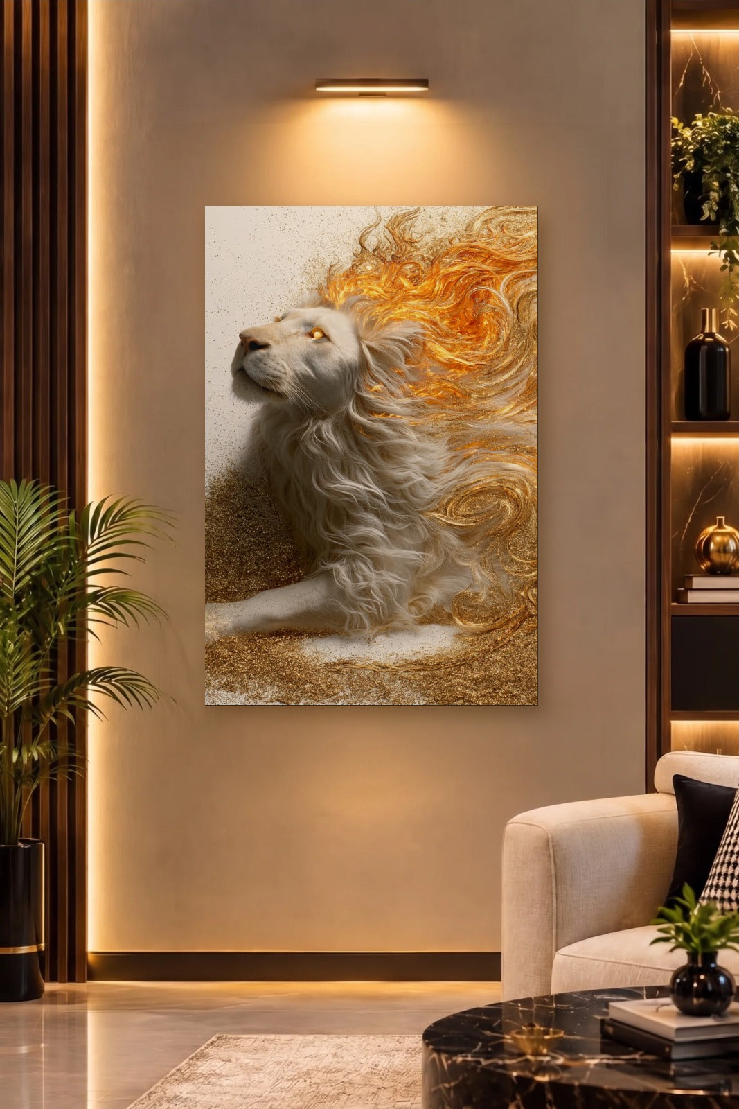 Wild Art acrylic wall art on a warm-lit luxury wall