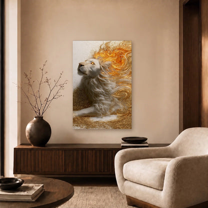 Wild Art acrylic wall art in a beige living room