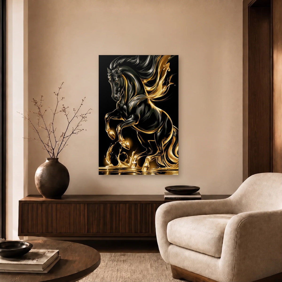 Wild Art acrylic wall art in a beige living room