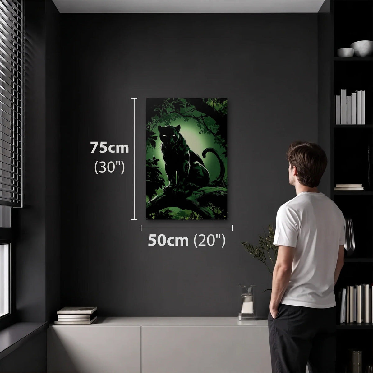 Wild Art 50x75 cm acrylic wall art in a dark modern room