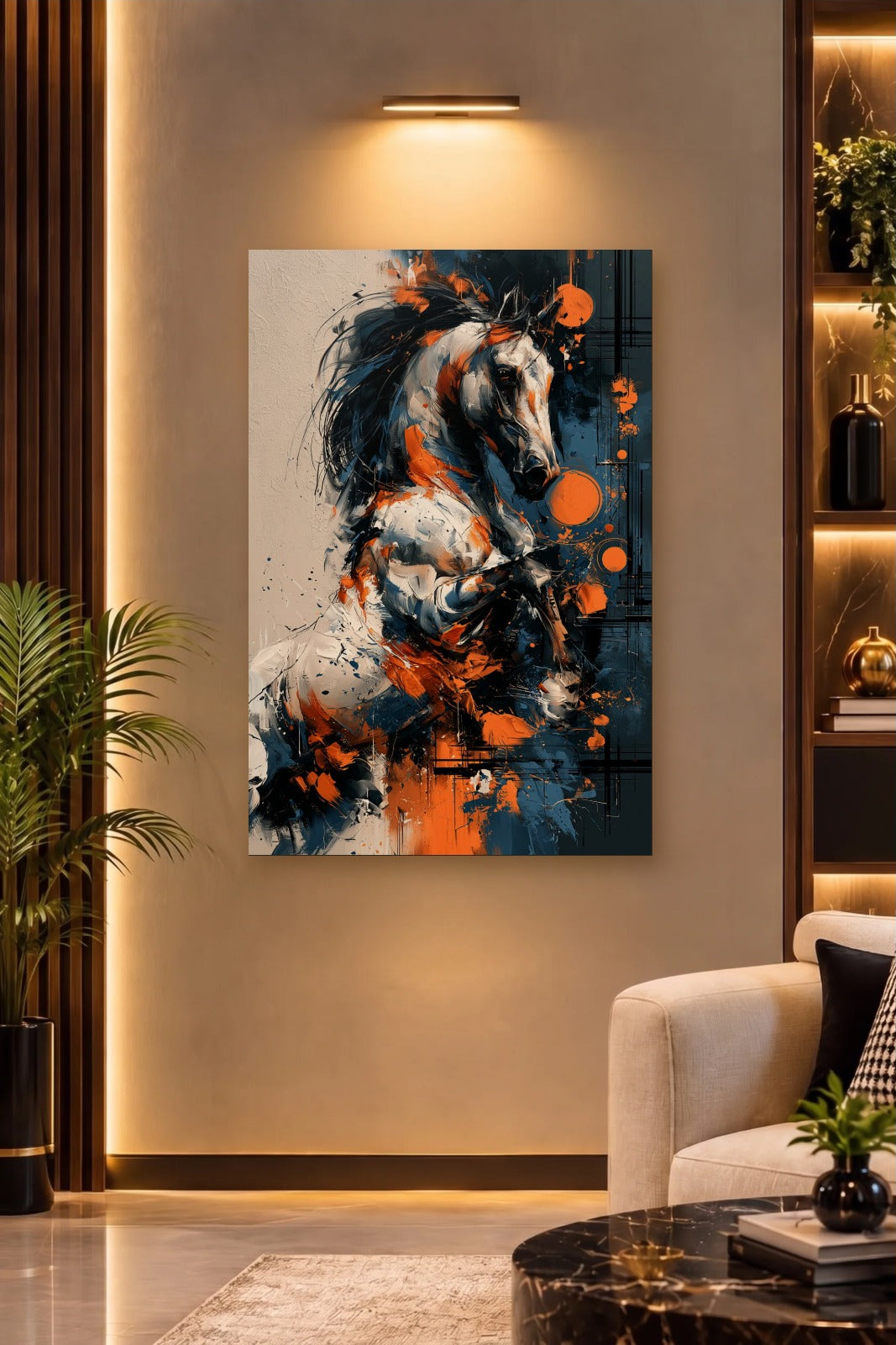 Wild Art acrylic wall art on a warm-lit luxury wall