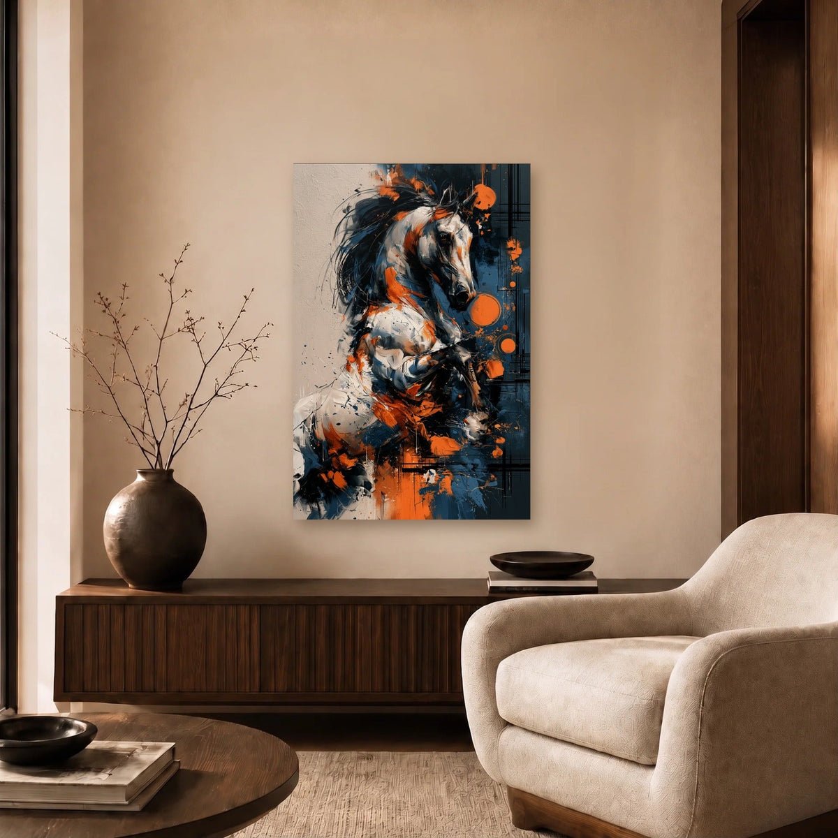 Wild Art acrylic wall art in a beige living room
