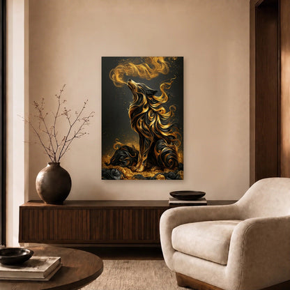 Wild Art acrylic wall art in a beige living room