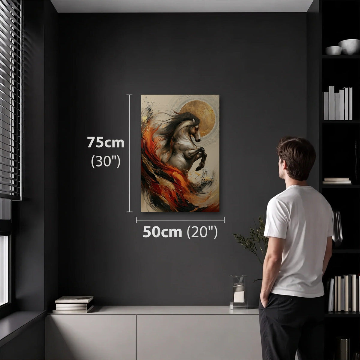 Wild Art 50x75 cm acrylic wall art in a dark modern room