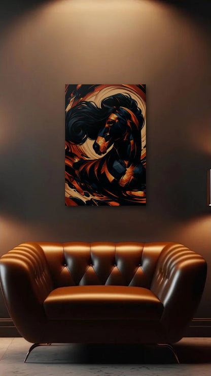 Wild Art acrylic wall art above a leather armchair