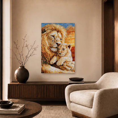 Wild Art acrylic wall art in a beige living room