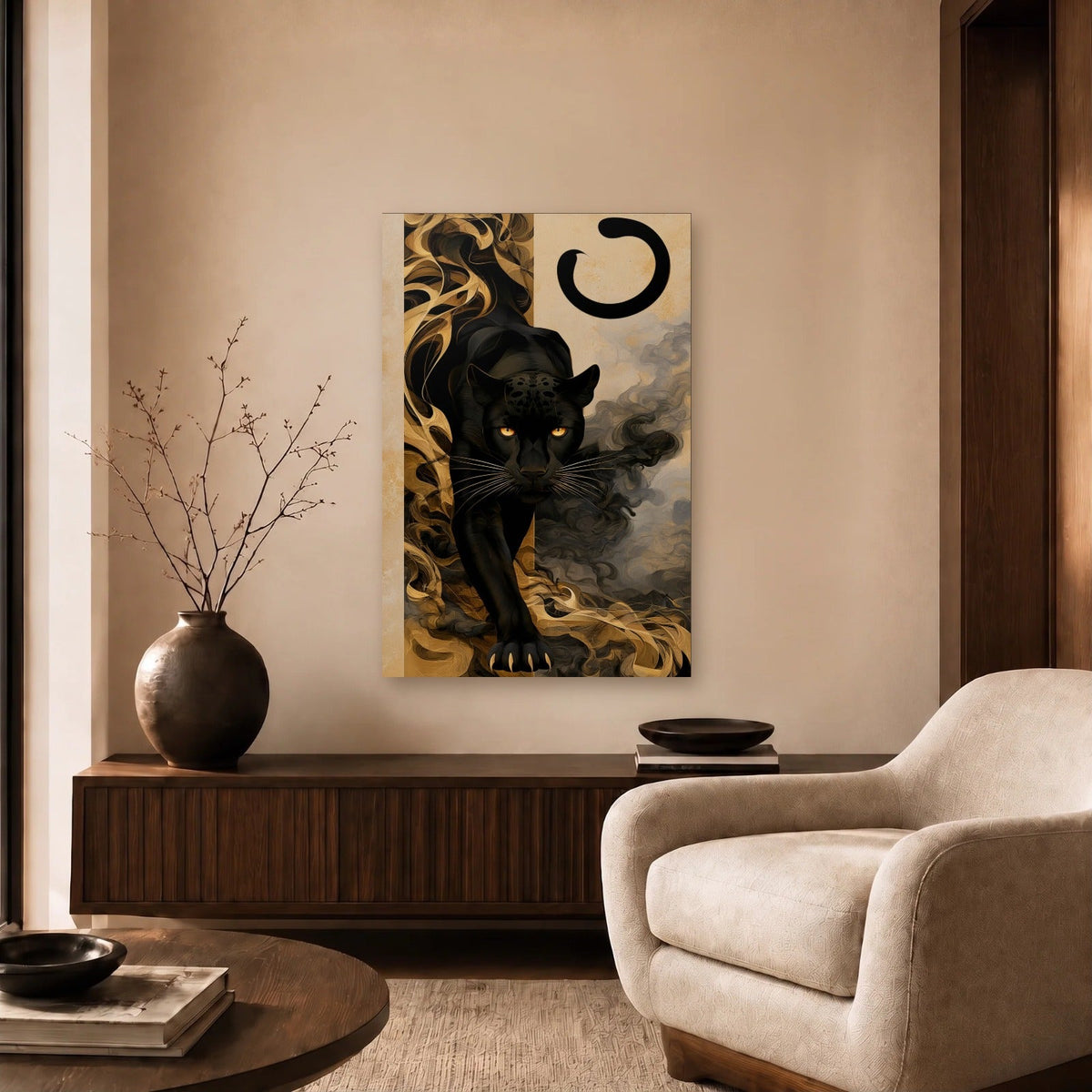 Wild Art acrylic wall art in a beige living room