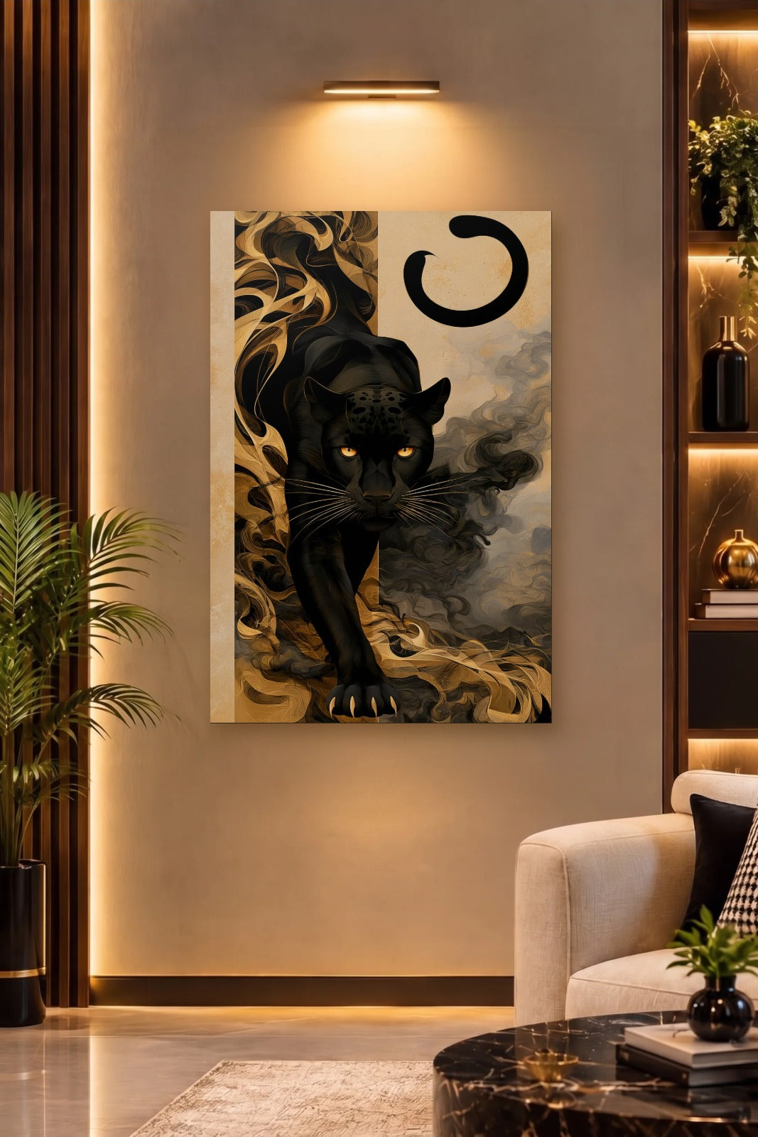 Wild Art acrylic wall art on a warm-lit luxury wall