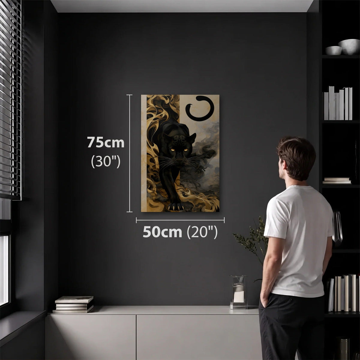 Wild Art 50x75 cm acrylic wall art in a dark modern room