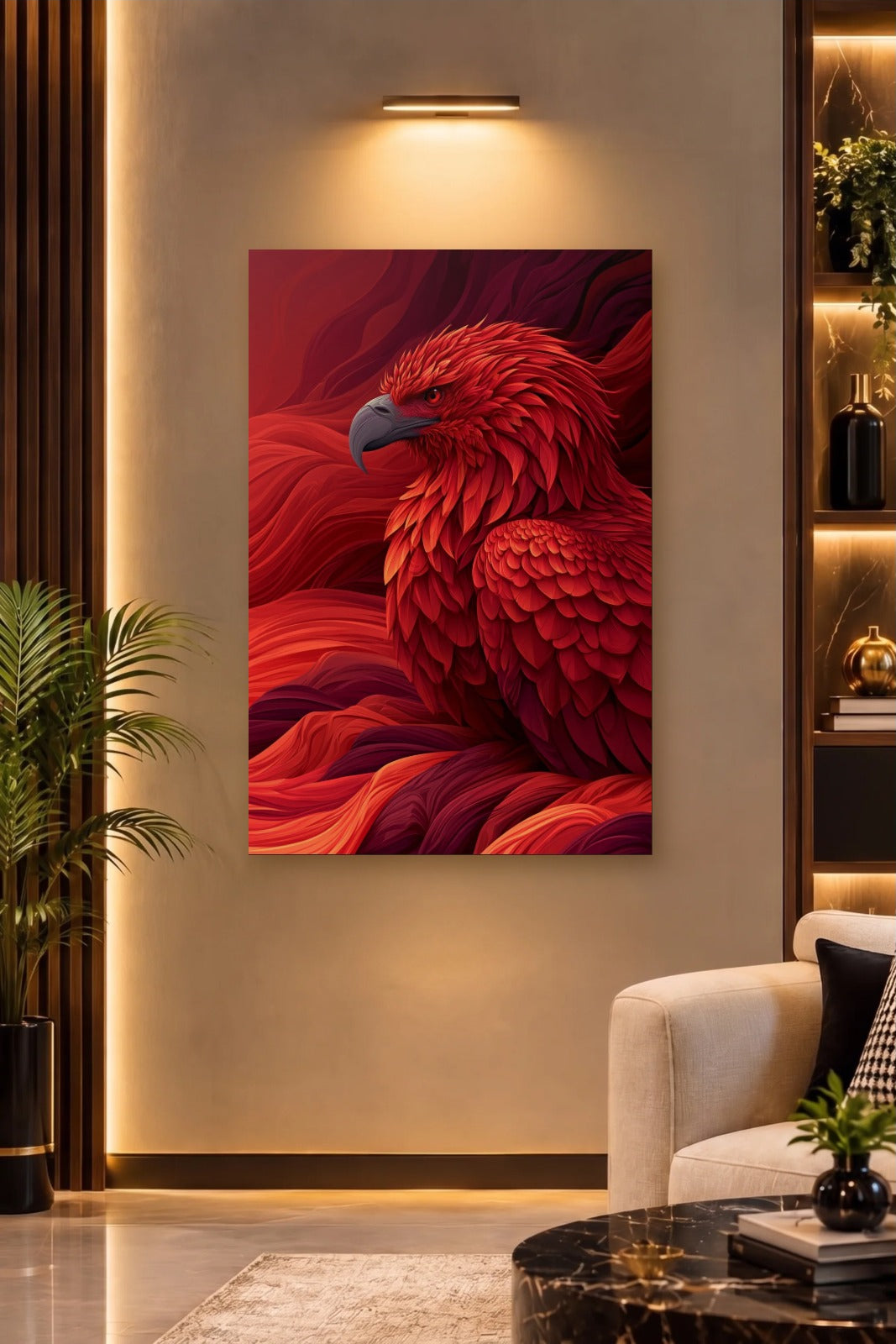 Wild Art acrylic wall art on a warm-lit luxury wall