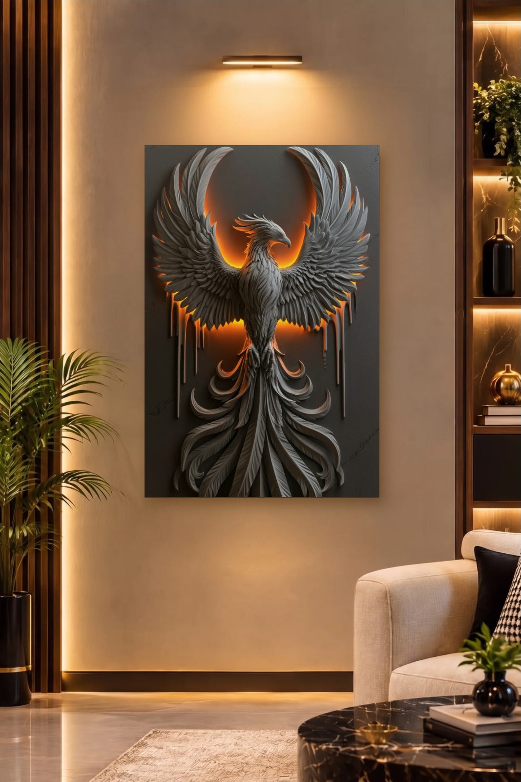 Wild Art acrylic wall art on a warm-lit luxury wall