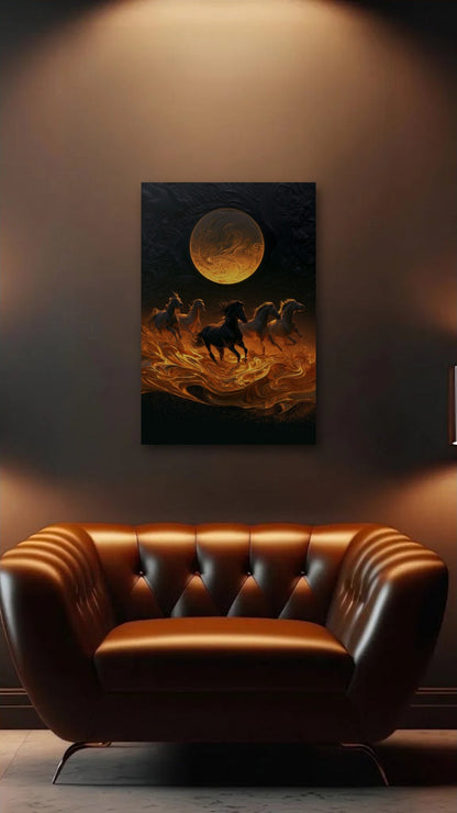 Wild Art acrylic wall art above a leather armchair
