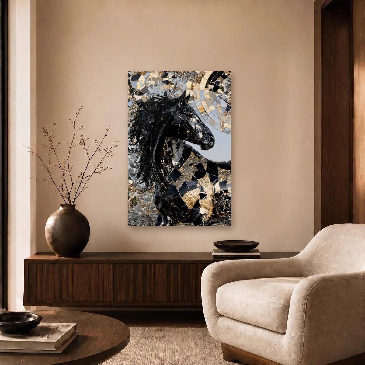 Wild Art acrylic wall art in a beige living room