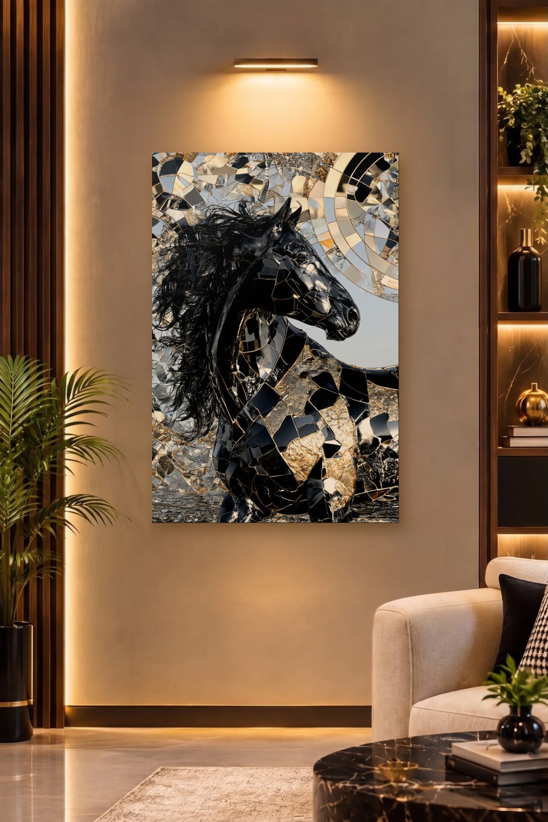 Wild Art acrylic wall art on a warm-lit luxury wall