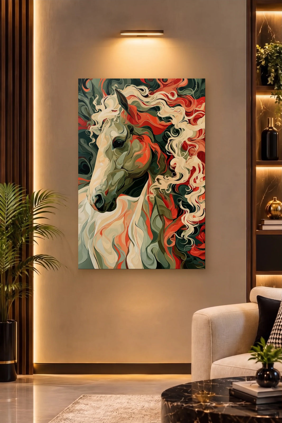 Wild Art acrylic wall art on a warm-lit luxury wall
