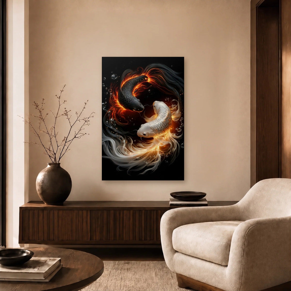 Wild Art acrylic wall art in a beige living room