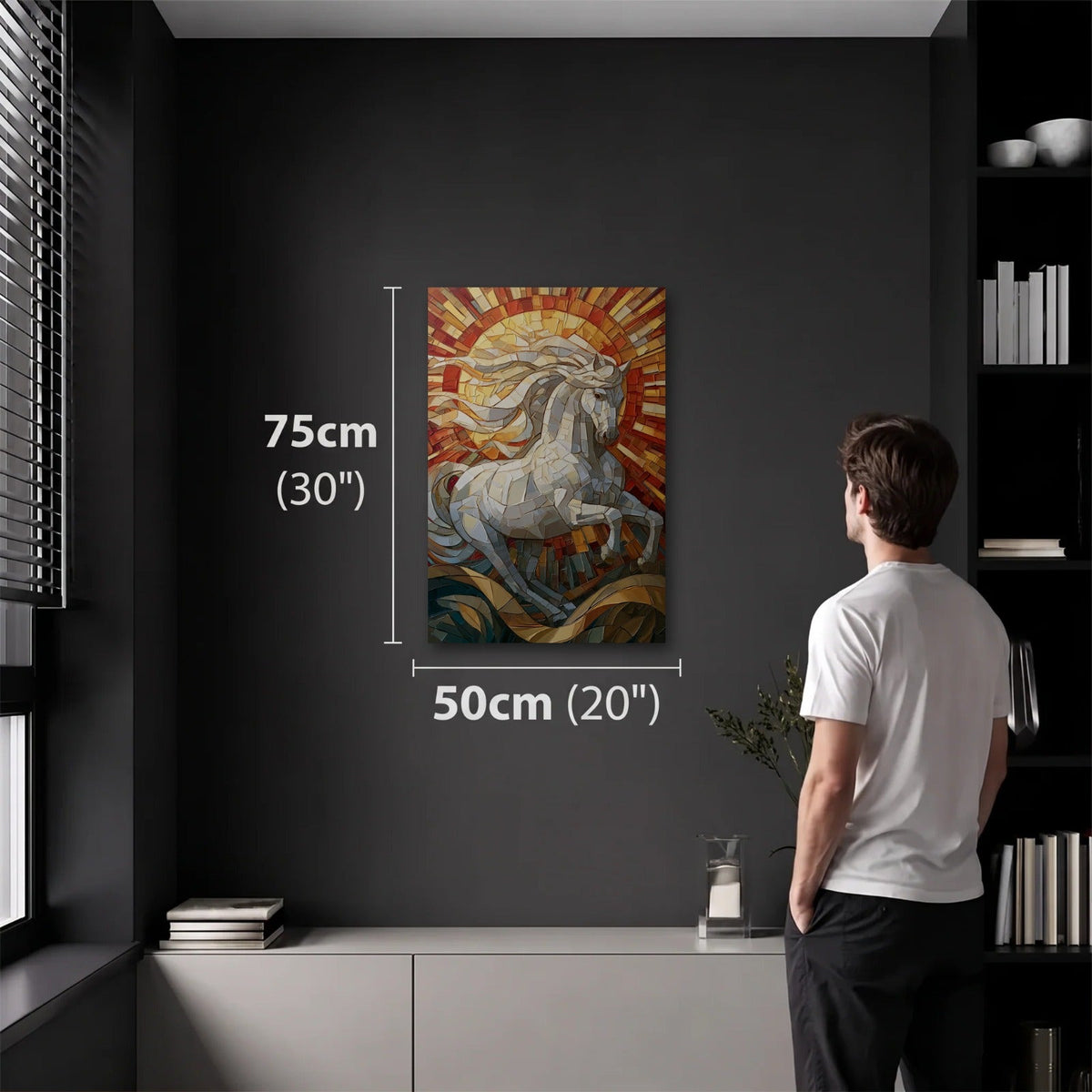 Wild Art 50x75 cm acrylic wall art in a dark modern room